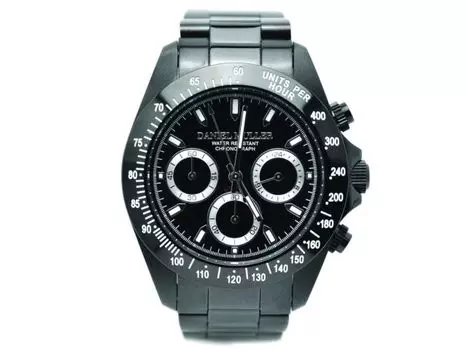 Часы DANIEL MULLER полностью из нержавеющей стали с черным циферблатом, хронограф для мужчин DM-2027BKS, НОВЫЕ