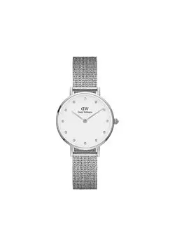 Часы Daniel Wellington Petite 28 Pressed Lumine Crystal Rose Gold Silver DW Watch в подарок для нее, фирменные часы, простые роскошные часы [Официальный магазин/Оригинал серебряный