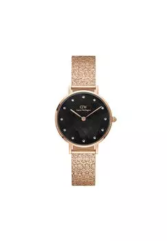 Часы Daniel Wellington Petite 28 Pressed Studio Lumine MOP Black Crystal DW Watch с перламутровым корпусом в подарок для нее. Брендовые часы. Простые роскошные часы.