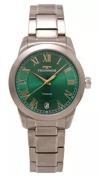 Часы Date Titanium T9B56IM Silver [Technos] Мужские зелёный