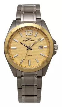 Часы Date Titanium T9B67TC Silver [Technos] Мужские золотой