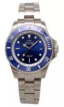 Часы Date Watch 10 ATM Water Resistant T9B59SN Silver [Technos] Мужские синий