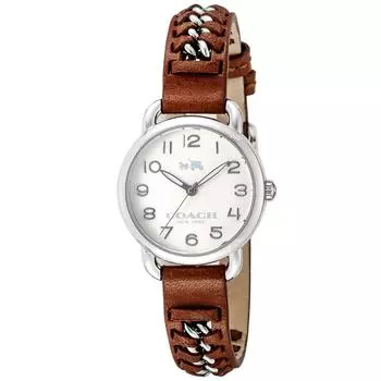 Часы DELANCEY Ivory Dial Stainless Steel Quartz 28MM Watch 14502258 Brown [Coach] Женские [Товар] коричневый