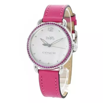 Часы Delancey Quartz Leather Band [Coach] женские (14502879 Розовый) [Элемент]