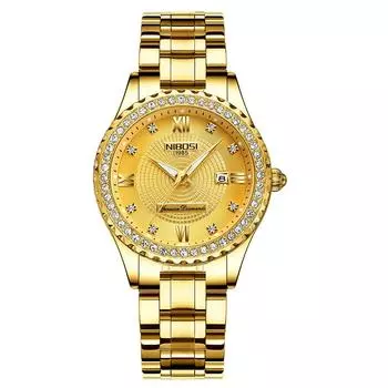 Часы Diamond Arm Watch женские водонепроницаемые аналоговые кварцевые брендовые стильные повседневные деловые классические часы с датой флуоресцентное золото нержавеющая сталь часы класса люкс