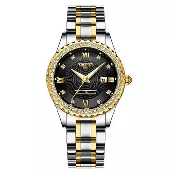 Часы Diamond Arm Watch женские водонепроницаемые аналоговые кварцевые брендовые стильные повседневные деловые классические часы с датой флуоресцентное золото нержавеющая сталь часы класса люкс