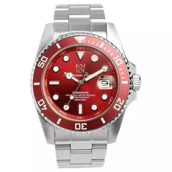 Часы для дайвинга HYAKUICHI 101 с дисплеем даты, водонепроницаемые до 20 АТМ, HYAKU1-001 (красный)