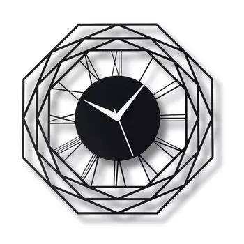 Часы для дома, офиса, гостиной, спальни, детской комнаты и кухни (35 х 35 см) | Стильный Современный Домашний Декор | Черный Цвет (Включенная батарея) - аналоговый