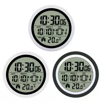 Часы для душа Современные, простые в использовании, дисплей даты, цифровые, водонепроницаемые настенные часы для ванной комнаты, настенные часы для спальни, гостиной белый
