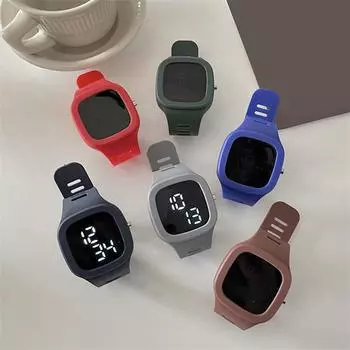 Часы для мужчин и женщин, светодиодные цифровые спортивные часы для детей, мальчиков и девочек, квадратный большой циферблат, водонепроницаемые силиконовые студенческие электронные наручные часы