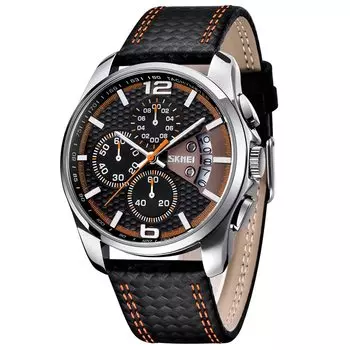 Часы для мужчин с черным кожаным ремешком, водонепроницаемые, стильные, повседневные, с хронографом, с большим циферблатом, аналоговые, деловые, роскошные, подарочные часы на день