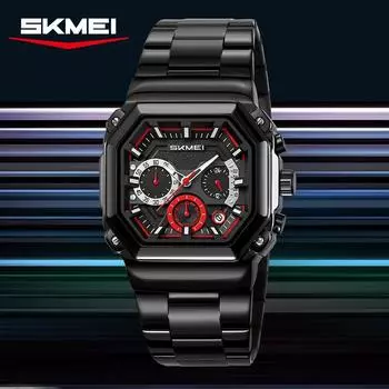 Часы для мужчин с квадратным циферблатом, новый стиль, мода, путешествия на свежем воздухе, спортивный хронограф, кварцевые часы для мужчин, подарочные часы синий