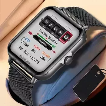 Часы для мужчин с полным сенсорным набором и фитнес-трекером чёрный