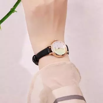 Часы для студенток в стиле ретро, простые, литературные и художественные, компактные, с маленьким циферблатом, водонепроницаемые, темпераментные, кварцевые, женские часы