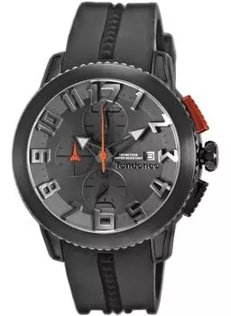 Часы DOME Dome с черным циферблатом из нержавеющей стали и минеральным стеклом, кварцевые, 45 мм, часы TY016001 [Tendence] Мужские [Товар]