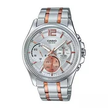 Часы двухцветные мужские с несколькими циферблатами, Two-Tone Multi-Dial Men s Watch, Casio
