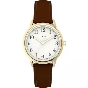 Часы Easy Reader Sustainable White Dial Brass Mineral Glass Quartz Watch Brand TW2W32600 Brown [TIMEX] Womens [Товар]