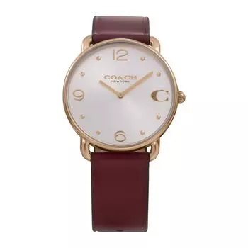 Часы ELLIOT Silver Dial Quartz Daily Waterproof Mineral Glass 36mm 14504204 Red [Coach] Женские [Товар] серебряный