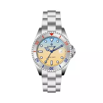 Часы ENRIVA кварцевые водонепроницаемые с вращающимся безелем и индикацией даты для дайверов и мужчин