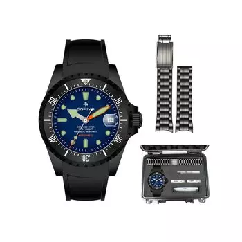 Часы ENRIVA с вращающимся в обратном направлении безелем, автоматические часы с индикацией даты, профессиональная водонепроницаемость 1000 метров, спортивный дайверский стиль, сапфировое стекло, футляр