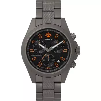 Часы Expedition North Field Chrono с черным циферблатом из нержавеющей стали и сапфировым стеклом, кварцевые часы марки TW2W45700, черные [TIMEX] мужские [Товар] чёрный