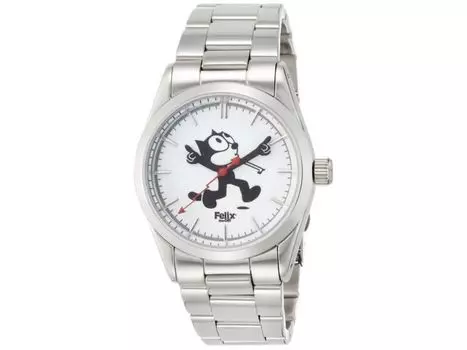 Часы Felix the Cat FLX001W1 из нержавеющей стали, серебристые, аналоговые, водонепроницаемые