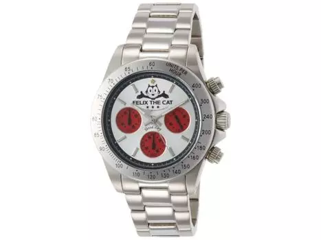 Часы Felix the Cat FLX003W1 мужские серебристые с хронографом из нержавеющей стали НОВЫЕ