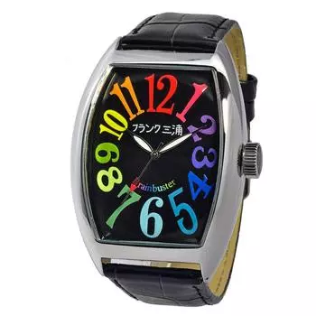 Часы Frank Miura Analog Unit 6 Magnum Leather Strap Rainbow Black [Frank Miura] FM06K-CRB Мужские чёрный