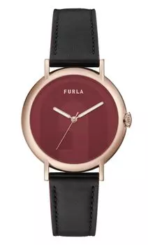 Часы FURLA EASYSHAPE с красным циферблатом из нержавеющей стали, кварцевые, 38 мм, ювелирные изделия, аксессуар WW00023005L3, черные [Furla] женские [Товар]