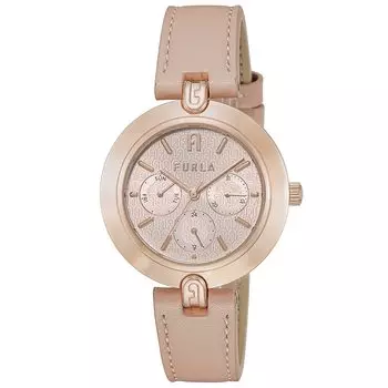 Часы FURLA LOGOLINKS с розовым циферблатом из нержавеющей стали, кварцевые часы, ювелирные изделия, аксессуар WW00030003L3 [Furla] 36,5 мм, женские розовый