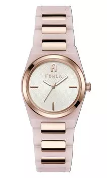 Часы FURLA TEMPO MINI с белым циферблатом из ацетата, кварцевые часы, ювелирные изделия, аксессуар WW00028005L3, розовые [Furla] 32,5 мм, женские [Товар]