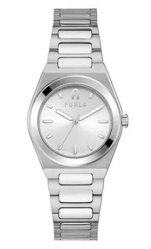 Часы FURLA TEMPO PAIR Серебряный циферблат из нержавеющей стали Кварцевые часы 33MM Ювелирные изделия Аксессуар WW00014004L1 [Furla] Женские
