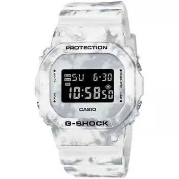 Часы G-Shock DW5600GC-7 в стиле гранж-снежный камуфляж, черные/белые