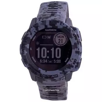 Часы Garmin Instinct Solar Tactical Edition с графитовым камуфляжным силиконовым ремешком 010-02293-05 Мультиспортивные часы чёрный