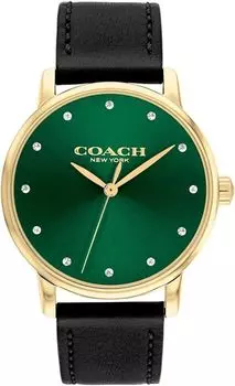Часы GRAND Green Dial Stainless Steel Mineral Glass Quartz 36MM Watch Accessories Watch Brand 14503972 Black [Coach] Womens [Товар]