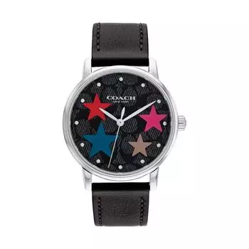 Часы GRAND Pink Dial Stainless Steel Mineral Glass Quartz 36MM Watch Accessories Watch Brand 14503847 Black [Coach] Womens [Товар] розовый