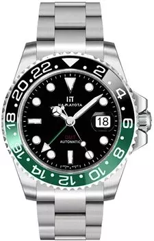 Часы HAMAYOTA с функцией GMT, автоматические, с вращающимся керамическим безелем, мужские, для дайвинга