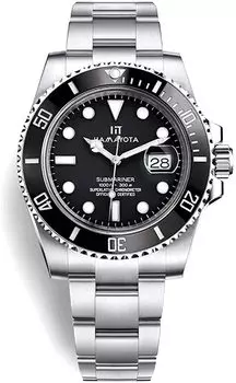 Часы HAMAYOTA Sub Automatic с японским механизмом 316L для мужчин и дайверов чёрный