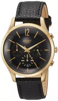 Часы Henry London WESTMINSTER с черным циферблатом из нержавеющей стали и лобовым стеклом, кварцевые, 39 мм, часы UK London, синие [Henry London] HL39-CS-0438