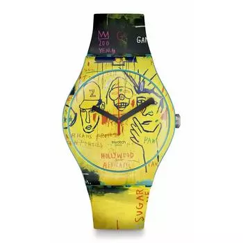 Часы HOLLYWOOD AFRICANS BY JM BASQUIAT NEW GENT SUOZ354 Blue [Swatch]