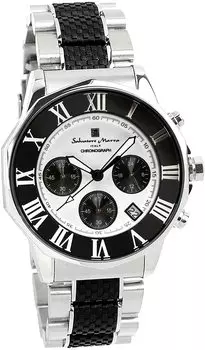 Часы-хронограф Водонепроницаемость до 10 АТМ Деловой Формальный Итальянский Бренд Ограниченная Модель SM15104 x [Salvatore Mara] Мужские (Белый черный)