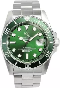 Часы Hyakuichi Автоматические Автоматические с функцией остановки заводной головки Механические Отображение даты 200-метровый водонепроницаемый безель Часы Зеленые [HYAKUICHI 101] № 7 Дайверские зелёный