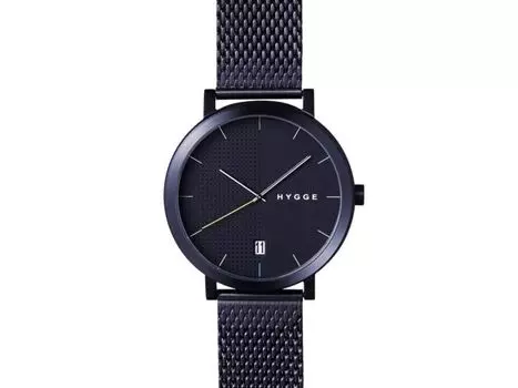 Часы HYGGE HGE020062 мужские, черный, корпус из нержавеющей стали, индикатор даты, НОВЫЕ