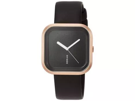 Часы HYGGE HGE020091 унисекс черный кожаный ремешок сделано в Японии без часовых меток НОВЫЕ