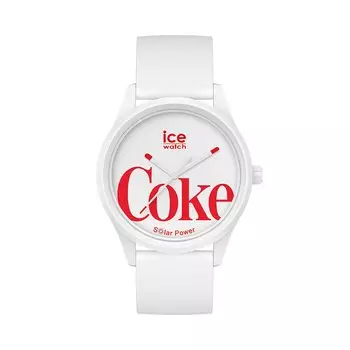 Часы Ice Watch Iconic White Medium 018513 Часы-часы унисекс Ice solar Solar Cell Solar Coca-Cola & [COCA-COLA & ICE-WATCH] мужские