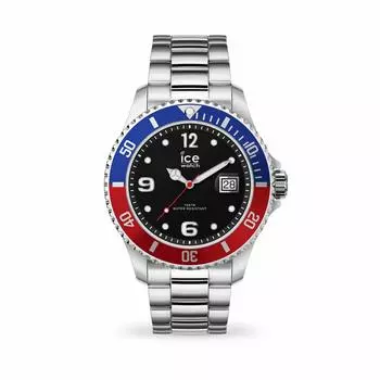 Часы Ice Watch Steel Black Red Blue Pepsi Silver Stainless Steel Extra Large [Ice-watch] Мужские/ICE [Авторизованный дилер] серебряный