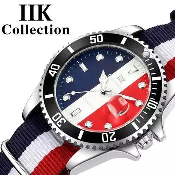 Часы IIK, мужские часы с нейлоновым ремешком, студенческие часы, модные часы