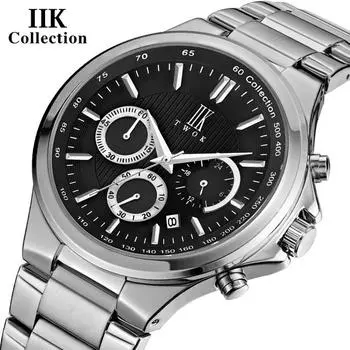 Часы IIK с тремя глазами и шестью контактами, водонепроницаемые часы из нержавеющей стали, часы