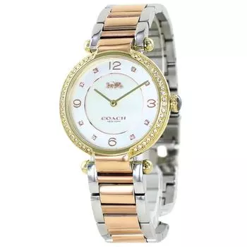 Часы из нержавеющей стали с браслетом, двухцветные, серебряные, розовое золото 14504137 [Coach] Женские Женские [Товар]