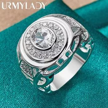 Часы из стерлингового серебра 925 пробы с цирконом 6, 7, 8, 9, 10, кольцо для женщин, модные очаровательные ювелирные изделия 6